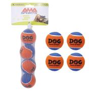 AMA SPORT Squeaky Tennis Balls for Dogs 2.0" Small Dog Tennis Balls for Throwing and Fetching Dog Toys for Training, Exercise, High Bouncing 4 Pack (Orange Blue)