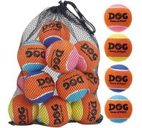 AMA SPORT Squeaky Tennis Balls for Dogs 2.5" Small Medium Dog Tennis Balls for Throwing and Fetching Dog Toys for Training, Exercise, High Bouncing 12 Pack (Multicolor A)