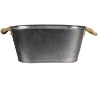 Ama-Zing Homes Galvanized Metal Plant Pots Trough and Bucket Herb Planter - Ideal for Indoor & Outdoor, Flower Pots, Window Box, and Decorative Plants (Hammered Trough)