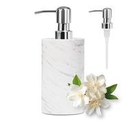 Amaauto Marble Soap Dispenser, Hand Soap Dispenser Bathroom with Stainless Steel Pump, White Hand Soap Dispenser, 6 Ounces for Bathroom Countertop-Lotion and Liquid Soap Dispenser