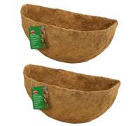 Amabassador 2 X 16 Inch Wall Basket Coco Liner Pre-Moulded Natural Garden Plant Basket Liner
