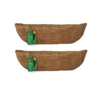 Amabassador 2 X Natural Coco Wall Trough Liner Cupped Shaped Coco Liner For A 24 Inch Wall Trough Basket