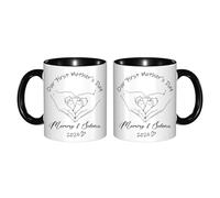 Amabery Personalized Our First Mothers Day Mug Custom Name with Mom & Baby Hands Ceramic Coffee Cup for First-Time Moms, Baby Shower Birthday Gifts Suitable for Mama Wife Sister Daughter Best Friend