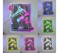 Amabery Personalized Rectangle Volleyball Mirror Acrylic LED Neon Sign Custom Name Number Wall Decor for Bedroom Dorm Bar Club,Holiday Gifts for Fans Women Volleyball Lovers Birthday Christmas