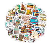Amabro 100Pcs Reading Book Stickers, Cute Water Bottle Bookish Stickers Book Lovers Decal Gift Decorations Accessories Teachers Reading Rewards for Students Kids Teens Adults Readers Kindle Laptop