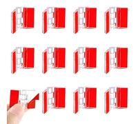 Amabro 12pcs Acrylic Small Folding Hinges, Self Adhesive Plastic Clear Hinge Tools for Glass Crafts, Aquarium Lid, Cabinet, Furniture, Display Stand (30 x 35 mm)