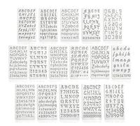 Amabro 16Pcs Letter Stencils Reusable Plastic Letter and Number Stencils