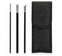 Amabro 3 Pcs Professional Pedicure Knife Kits, Stainless Steel Pedicure Manicure Tool for Corn Removal Portable Foot Cuticle Dead Skin Remover Toe Nail Scraper with Storage Bag(Black)
