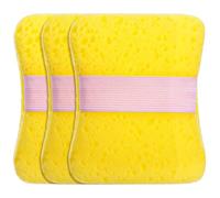 Amabro 3Pcs Body Bath Sponges for Adults, Large Shower Sponge with Elastic Band, Exfoliating Body Sponge for Deep Cleaning, Soft Honeycomb Bath Sponges for Sensitive Skin, Dense Foam Bathing