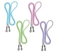 Amabro 4PCS Leather Eyeglass Straps, Multicolor Eyewear Retainer Lanyards Eye Glass Chain for Women Men Glasses String Holders Braided Accessory Chain Around Neck(Green+Pink+sSky blue+Purple)