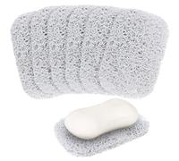 Amabro 6PCS Soap Holder Pads, Non-Slip Soap Bar Savers Self-Draining Soap Lifting Pads for Soap Dish BPA-Free for Shower Kitchen Bathroom Travel Hotel Cleaning Supplies(White)