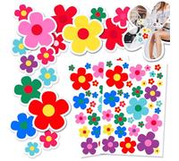 Amabro 70 PCS Flowers Car Stickers Set, Car Decals Bicycle Sticker Motorcycle Bus Scooter Vinyl Waterproof Stickers Outdoor for Window Journal Planner Laptop Luggage Decoration (Color B)