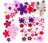 Amabro 70 PCS Flowers Car Stickers Set, Car Decals Bicycle Sticker Motorcycle Bus Scooter Vinyl Waterproof Stickers Outdoor for Window Journal Planner Laptop Luggage Decoration