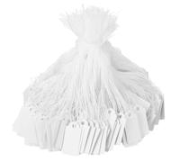 Amabro 700 Pcs Pre-Strung Price Tags with String, Writable Blank Paper Gift Small Mini Label Tags for Pricing Jewelry Yard Clothes Garage Merchandise Marking Wrapping(1.02 * 0.5 inch)