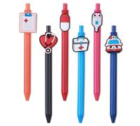 Amabro Cute Nurse Pens, 6PCS Funny Cartoon Nurses Pen 0.5mm Retractable Nurse Ballpoint Pens Gift for Nurses Doctors Medical Assistants Students Healthcare Workers Office Appreciation Gift