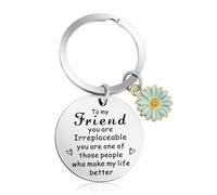 Amabro Friend Keychain Gifts Funny Keyring Gifts Sunflower Keychain Presents Cute Friendship Gifts for Best Friends True Friendship BFF Besties Sister Birthday Unique Christmas (Blue)