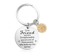 Amabro Friend Keychain Gifts Funny Keyring Gifts Sunflower Keychain Presents Cute Friendship Gifts for Best Friends True Friendship BFF Besties Sister Birthday Unique Christmas (Pink)