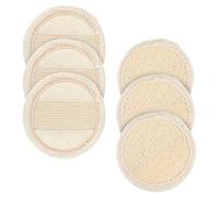 Amabro Loofah Sponge Face Pads Scrubber, 6 PCS Exfoliating Facial Loofah Luffa Cleansing Sponge Scrub Pad Makeup Remover Brush for Men and Women Manual Bath Shower Glove Pad Body Scrubber