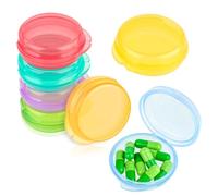 Amabro Small Pill Organizer Box, 7 PCS Travel Pill Cases Portable Pill Container Daily Mini Pill Case Holder for Pocket Purse Briefcase Pills Medicine Cod Liver Oil Storage Box Earplug Case
