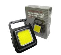 Amacam Mini Keyring LED Torch-Rechargeable Very Bright COB Work Light Practical Durable Brightness Modes & Strobing Effect Magnetic Base & Convenient Bottle Opener Secure Key Chain Fixing. (Single)