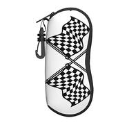 AMACAY Checkered Flags Race Flag Sunglass Glasses Eyeglass Case for Women Men Sunglasses Soft Case with Clip, Black, One size