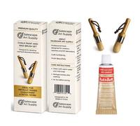 Amaco Rub 'n Buff Gilding Wax Bundle With Brush Applicator Tools - Grecian Gold