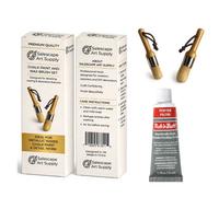 Amaco Rub 'n Buff Gilding Wax Bundle With Brush Applicator Tools - Pewter