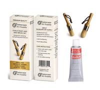 Amaco Rub 'n Buff Gilding Wax Bundle With Brush Applicator Tools - Silver Leaf