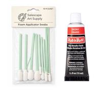 Amaco Rub 'n Buff Gilding Wax Bundle With Foam Applicator Swabs - Ebony