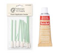 Amaco Rub 'n Buff Gilding Wax Bundle With Foam Applicator Swabs - Gold Leaf