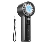 Amacool Handheld Fan with Ice Cooler, Rechargeable Mini Fan, 18Hrs Cooling, 0-100 Adjustable Speed, Small Yet Powerful, Personal Hand Fans for Travel, Outdoor, Makeup, Gifts for Women (Black)