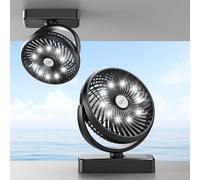 Amacool Magnetic Cruise Ship Approved Fan, [Max 35H Runtime] 10000mAh Rechargeable Travel Fan, LED Light, 3 Speeds, Magnetically Hangs on Stateroom Ceilings and Walls, Cruise Essentials 2025
