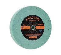 AmaCupid Elastic Polyurethane Buffing Wheels 6 Inch 2000 Grit. For Mirror Polished Stainless Steel, Copper etc. Silicon Carbide Abrasive. For Bench Grinder Polishing Machine. 1/2 Inch Arbor