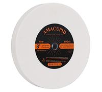 AmaCupid White Aluminum Oxide Grinding Wheel 8 inch. For Bench Grinders. Sharpens Hard Tools Like Hardened Steel, High Carbon Steel, etc. 5/8" Arbor, 1" Thickness, 80 Grit