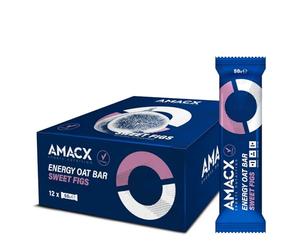 AMACX Cereal Protein Bar Energy Oat Bar - Energy Bar Carbohydrate Mix - Box of 12 - Oat Bars with 50mg Magnesium - Oatsnack for Athletes - Power Bar Oatmeal Snack (Sweet Figs)