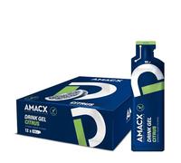 Amacx Energy Gel with Electrolytes for Intensive Training - 12 x 60ml - Vegan Carb Gel, Gluten Free Sports Nutrition - Running Gels for Marathon, Cycling & Endurance Training (Citrus)