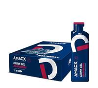 Amacx Energy Gel with Electrolytes for Intensive Training - 12 x 60ml - Vegan Carb Gel, Gluten Free Sports Nutrition - Running Gels for Marathon, Cycling & Endurance Training (Raspberry)