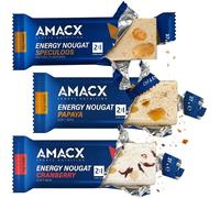 Amacx Nougat Energy Bars, High Carb Energy Bars, 32g Carbs per Bar, 2:1 Glucose Fructose, Soft Chew Endurance Fuel for Cycling Running Triathlon, Informed Sport Certified - 3 x 37g Bars (Variety Pack)