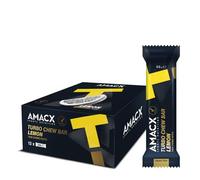 AMACX Turbo Fruit Chew Bar - 12 x 50g Sweet Vegan Fruit Bars - High Carb Energy Bar, Fast Energy for Sports - With Carbohydrates & Electrolytes - Lemon