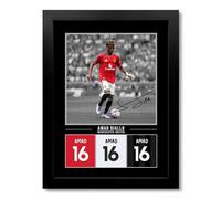 Amad Diallo Manchester United Signed Photo Poster Print Picture Display Framed Autograph Memorabilia for Football Fans Gift Man Utd Ivory Coast (A4 Black Framed)