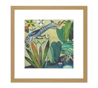 Amadeo De Souza Cardoso - The Leap Of The Rabbit 8X8 Inch Square Wooden Framed Wall Art Print Picture with Mount Artery8 Light Oak One Size