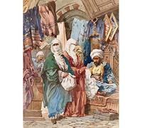 Amadeo Preziosi The Silk Bazaar Large Wall Art Print Canvas Premium Poster Mural