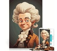 Amadeus Mozart Cartoon Jigsaw Puzzle 1000 Piece Focus Boost Fun Advanced Laser Cutting Tech Travel-friendly Brain Game Gift (38x52cm)