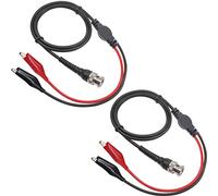 Amadget BNC Q9 to Double Alligator Clip Test Cable Probe Leads Oscilloscope Test (Pack of 2)