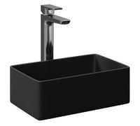 Amadora Small Rectangular Countertop Basin | Matt Black | Ceramic | 360mm x 230mm