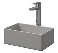 Amadora Small Rectangular Countertop Basin | Matt Grey | Ceramic | 360mm x 230mm