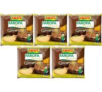Amafil Seasoned Cassava Dried Meat Flour250g, Farofa Mandioca Sabor Carne Seca, Dried Beef Farofa, Ready For Immediate Consumption (5 Pack, Farofa Cassava Dried Meat Flavor)