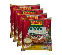 Amafil's Farofa Pronta Sabor Baiana 250G Seasoned Cassava Flour Combined With Selected Spices Ready for Consumption Product Of Brazil Pack of 4