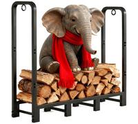 Amagabeli 1.2m Firewood Log Rack Adjustable - Heavy Duty Log Stores Outdoor and Indoor, Large Capacity (122 x 107 x 36cm) Metal Log Storage for Garden, Patio