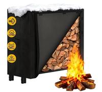 Amagabeli 1.2m Firewood Rack with Cover - Compact Log Store for Small Gardens, Heavy-Duty Steel & Waterproof 600D Oxford